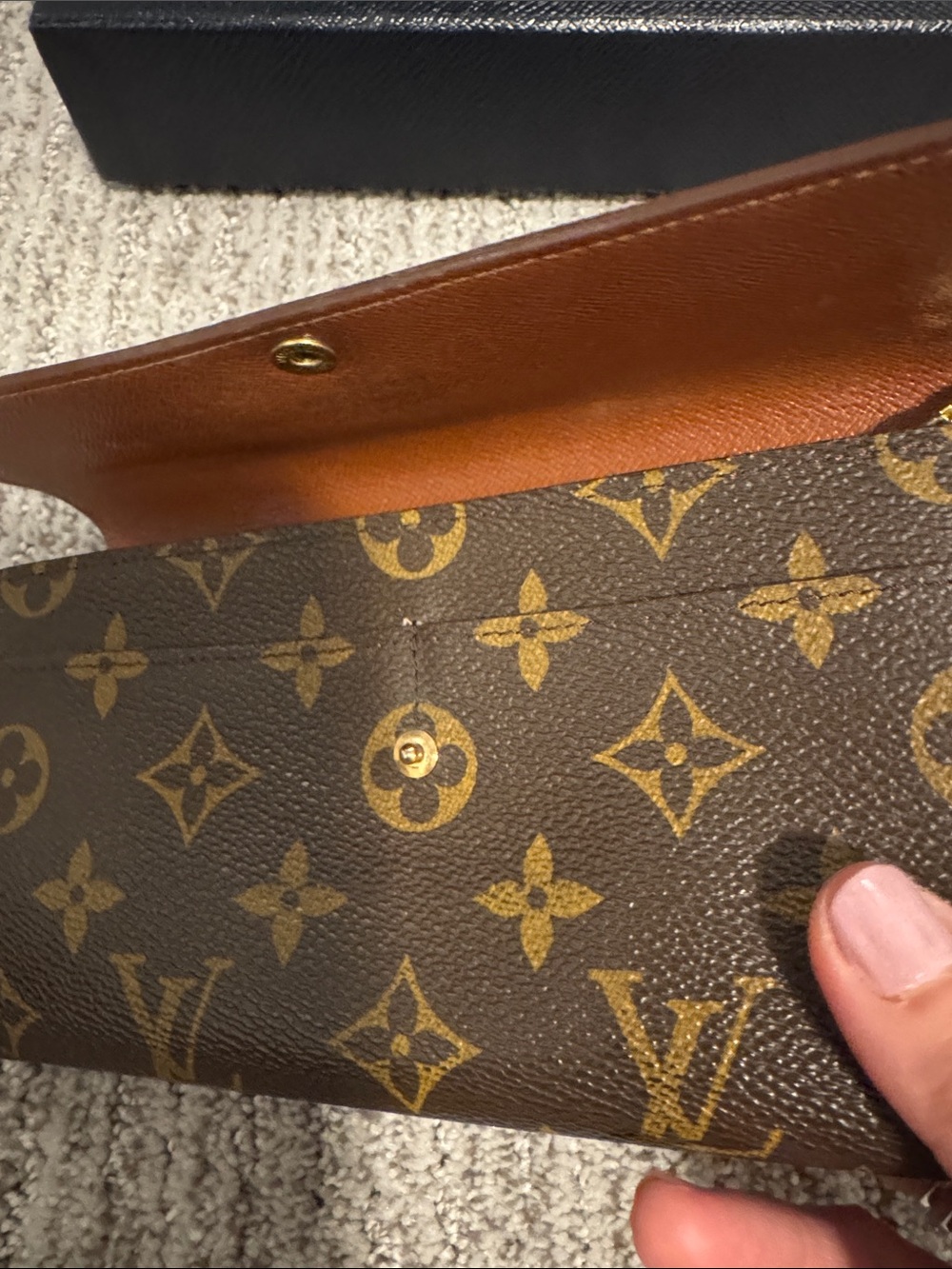 Authentic Louis Vuitton Monogram Canvas Continental Wallet in Brown and Gold - Picture 10 of 15
